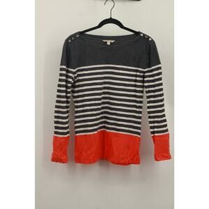 Banana Republic Womens Striped Sweater Round Neck Long Sleeve Size M Blue/white